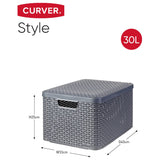 Curver Opbergboxen met deksel 3 st Style L antraciet - AllerleiShop