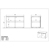 Germania Schoenenbank GW-Rimini 75x40x48 cm grafietkleurig en wit - AllerleiShop