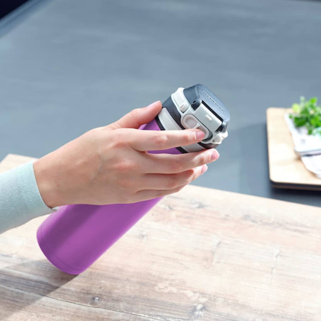 Leifheit Thermosfles Flip 600 ml paars - AllerleiShop