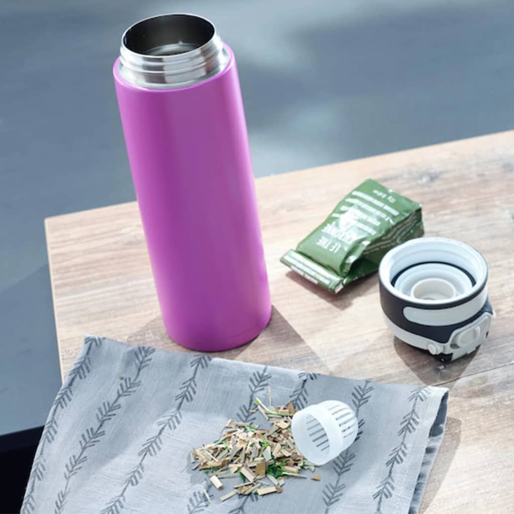 Leifheit Thermosfles Flip 600 ml paars - AllerleiShop