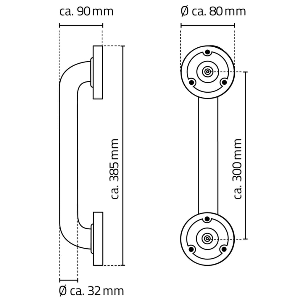 RIDDER Wandbeugel 30 cm aluminium zwart - AllerleiShop