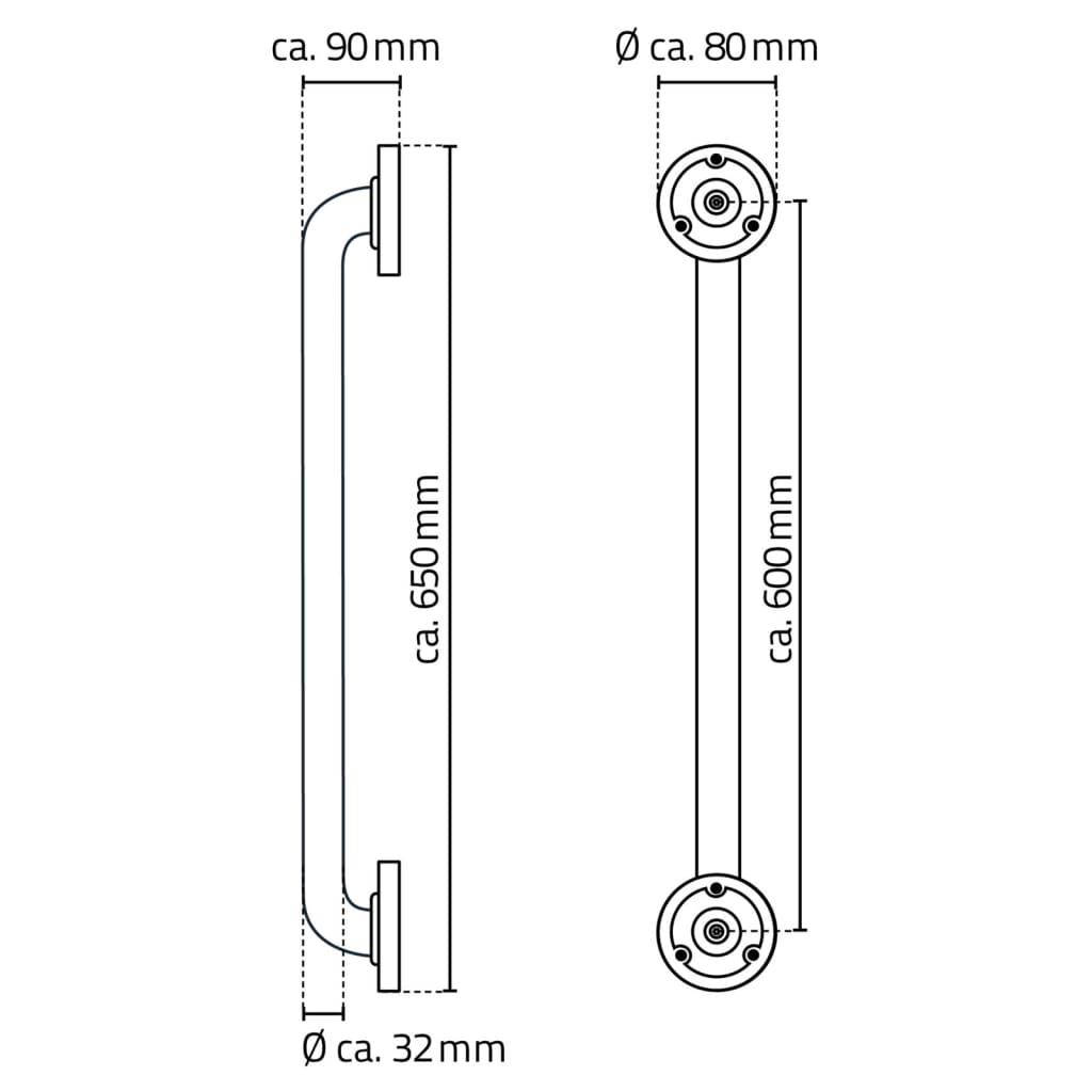 RIDDER Wandbeugel 60 cm aluminium zwart - AllerleiShop