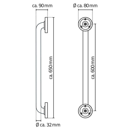 RIDDER Wandbeugel 60 cm aluminium zwart - AllerleiShop