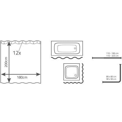 RIDDER Douchegordijn Bambus 180x200 cm - AllerleiShop