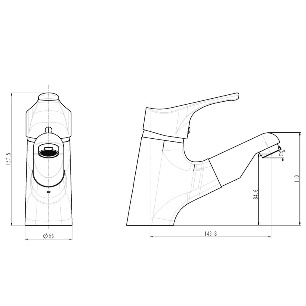 SCHÜTTE Wastafelmengkraan met uittrekbare uitloop ATTICA chroomkleurig - AllerleiShop