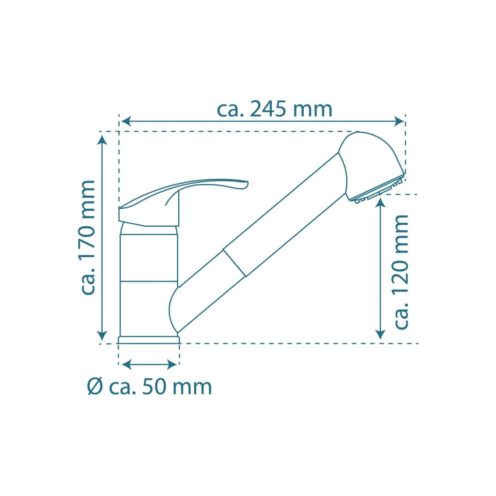 SCHÜTTE Eenknopsmengkraan uittrekbare uitloop FALCON chroomkleurig - AllerleiShop