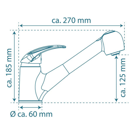 SCHÜTTE Eenknopsmengkraan uittrekbare uitloop ALBATROS chroomkleurig - AllerleiShop