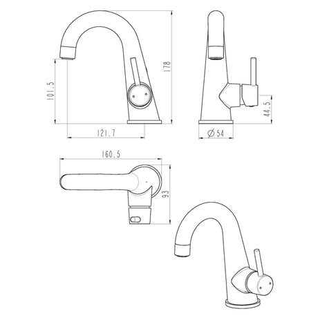 SCHÜTTE Wastafelmengkraan PISA chroomkleurig - AllerleiShop