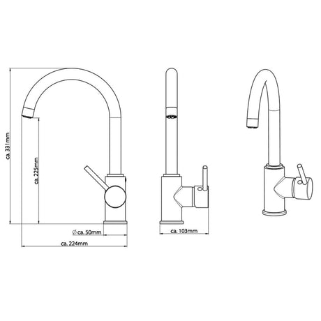 SCHÜTTE Eenknopsmengkraan met hoge ronde uitloop CASALLA chroomkleurig - AllerleiShop