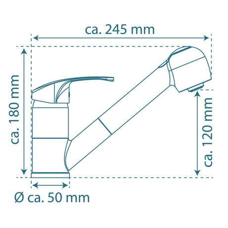 SCHÜTTE Eenknopsmengkraan uittrekbare uitloop DIZIANI chroomkleurig - AllerleiShop