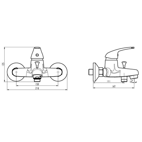 SCHÜTTE Badmengkraan ATHOS chroomkleurig - AllerleiShop