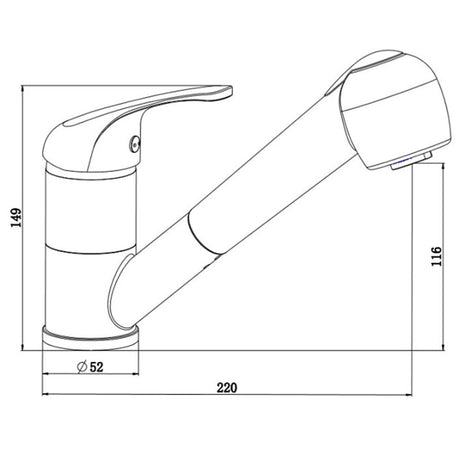 SCHÜTTE Eenknopsmengkraan met uittrekbare uitloop ULTRA chroomkleurig - AllerleiShop