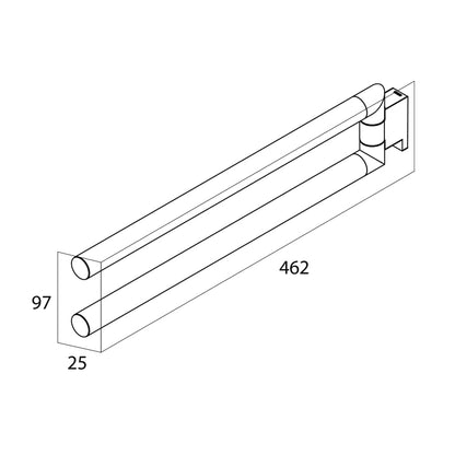 Tiger Handdoekhouder 2-armig Bold matzwart - AllerleiShop