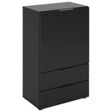 FMD Kast met lade en deuren 49,7x31,7x81,3 cm zwart - AllerleiShop