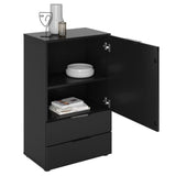 FMD Kast met lade en deuren 49,7x31,7x81,3 cm zwart - AllerleiShop