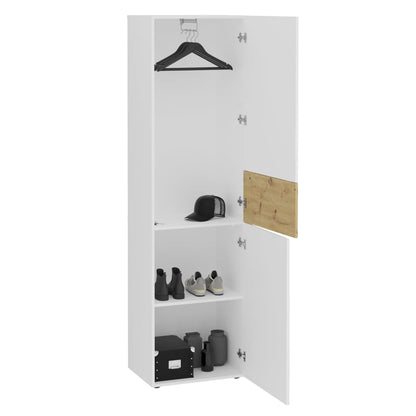 FMD Garderobe met 2 deuren 54,5x41,7x199,1 cm wit en artisan eiken - AllerleiShop