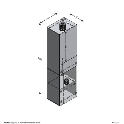 FMD Garderobe met 2 deuren 54,5x41,7x199,1 cm wit en artisan eiken - AllerleiShop