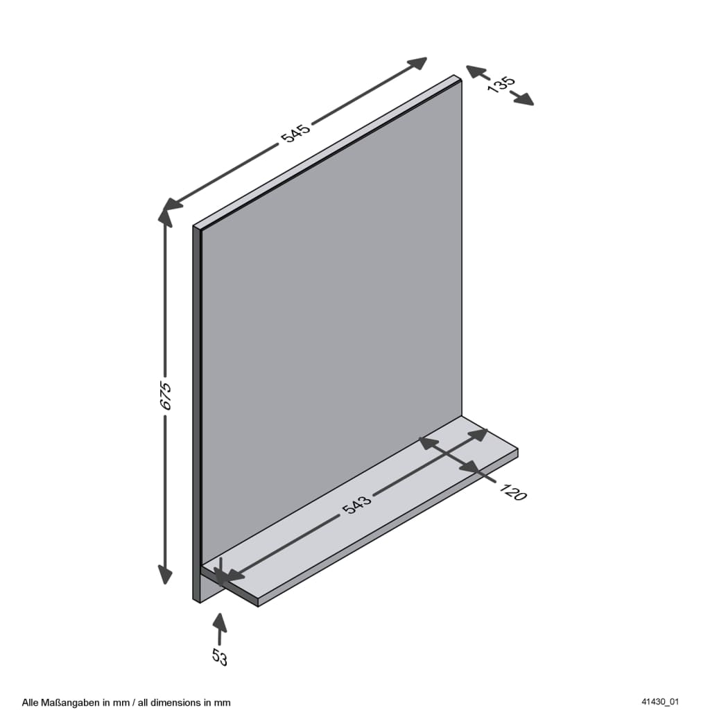 FMD Wandspiegel met schap 54,5x13,5x67,5 cm artisan eiken - AllerleiShop