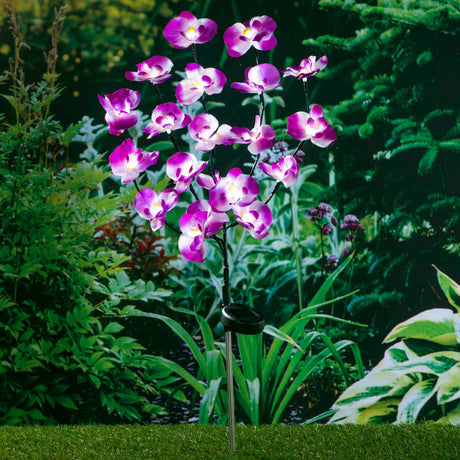 HI Tuinlamp orchidee solar LED 75 cm - AllerleiShop