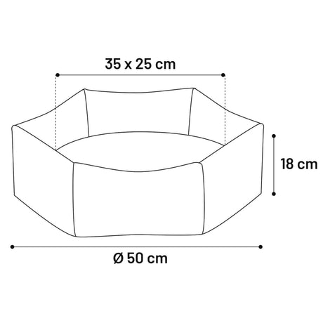 FLAMINGO Hondenmand met rits Ziva hexagonaal 50x18 cm okerkleurig - AllerleiShop