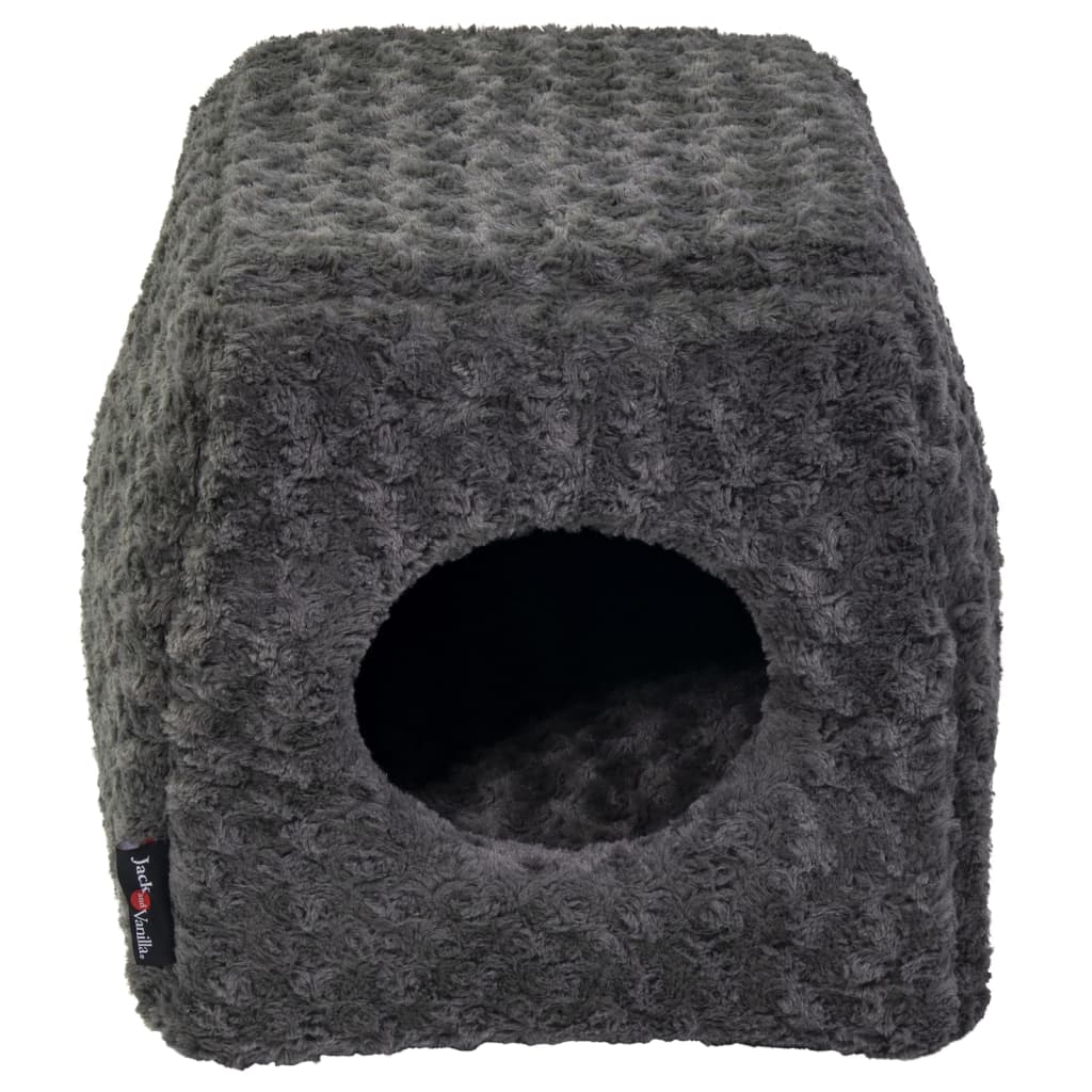 Jack and Vanilla Huisdierengrot Softy S 40x40x39 cm rosette grijs - AllerleiShop