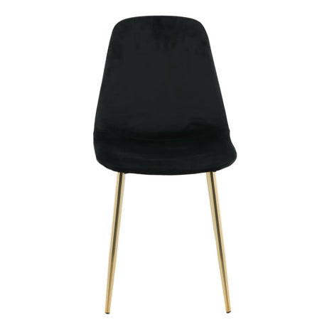 Venture Home Eetkamerstoelen 2 st Polar fluweel zwart en messing - AllerleiShop