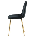 Venture Home Eetkamerstoelen 2 st Polar fluweel zwart en messing - AllerleiShop