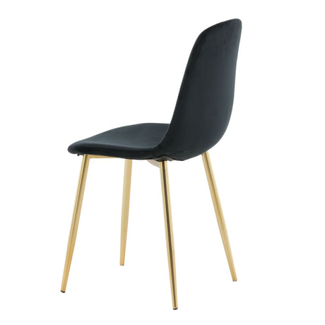 Venture Home Eetkamerstoelen 2 st Polar fluweel zwart en messing - AllerleiShop