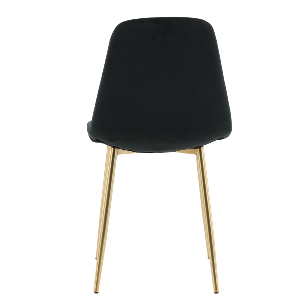 Venture Home Eetkamerstoelen 2 st Polar fluweel zwart en messing - AllerleiShop