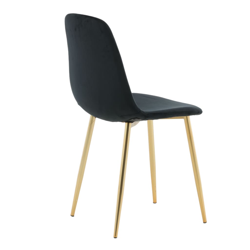 Venture Home Eetkamerstoelen 2 st Polar fluweel zwart en messing - AllerleiShop