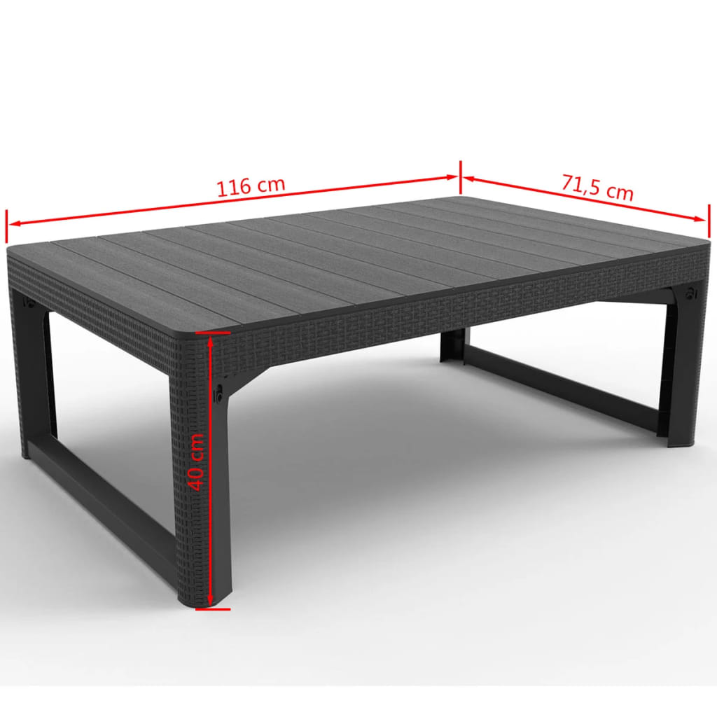 Keter Tuintafel Lyon grafietkleurig 232300 - AllerleiShop