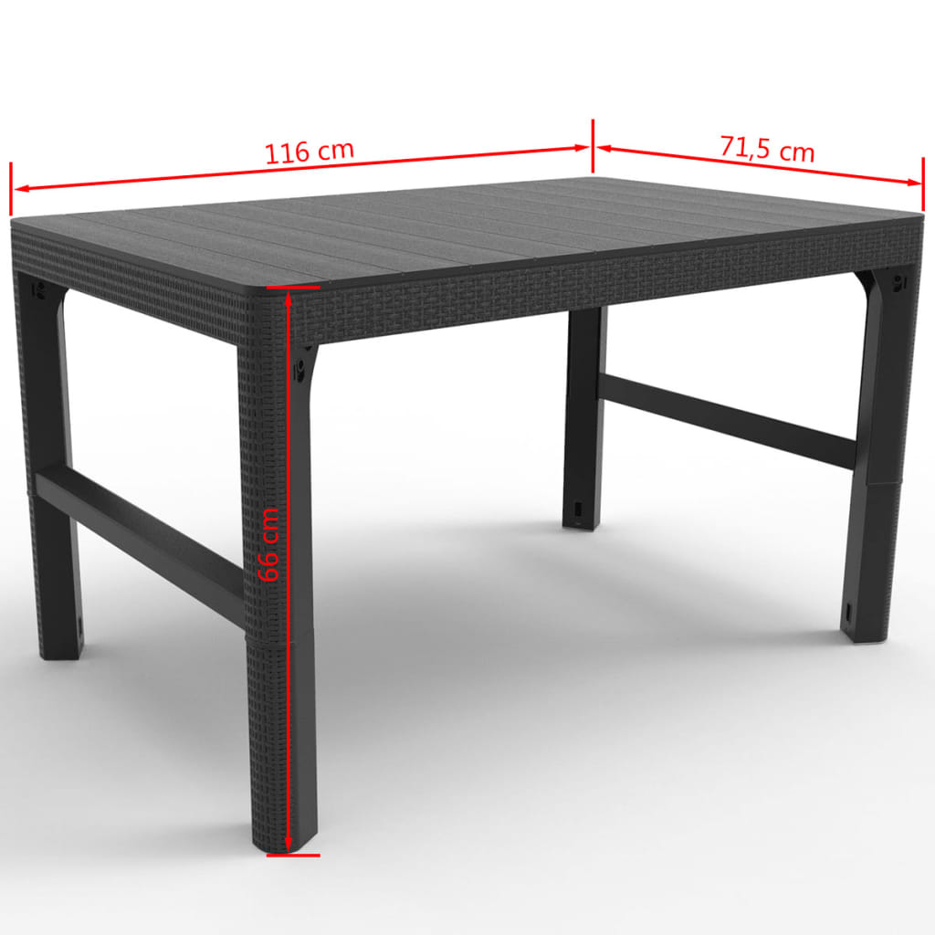 Keter Tuintafel Lyon grafietkleurig 232300 - AllerleiShop