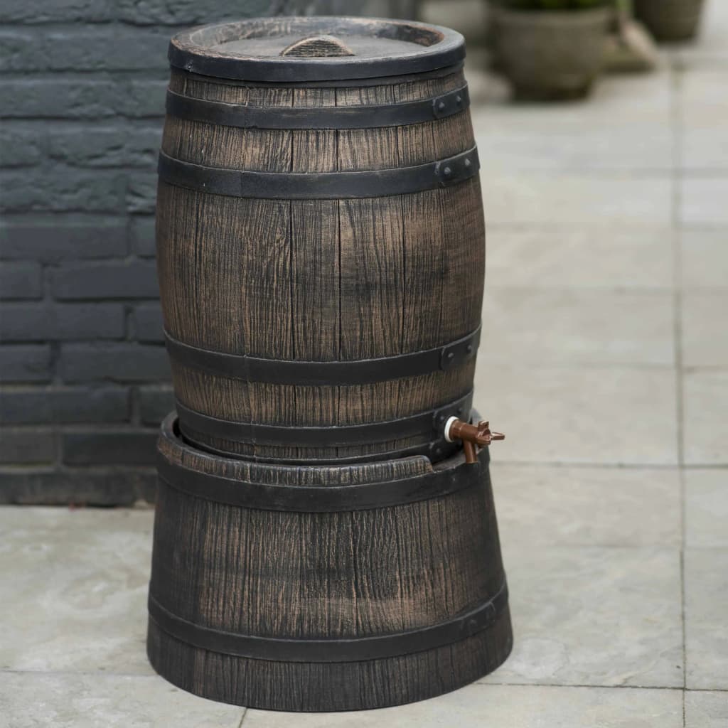 Nature Regenton met hout-look 50 L 38x49,5 cm bruin - AllerleiShop