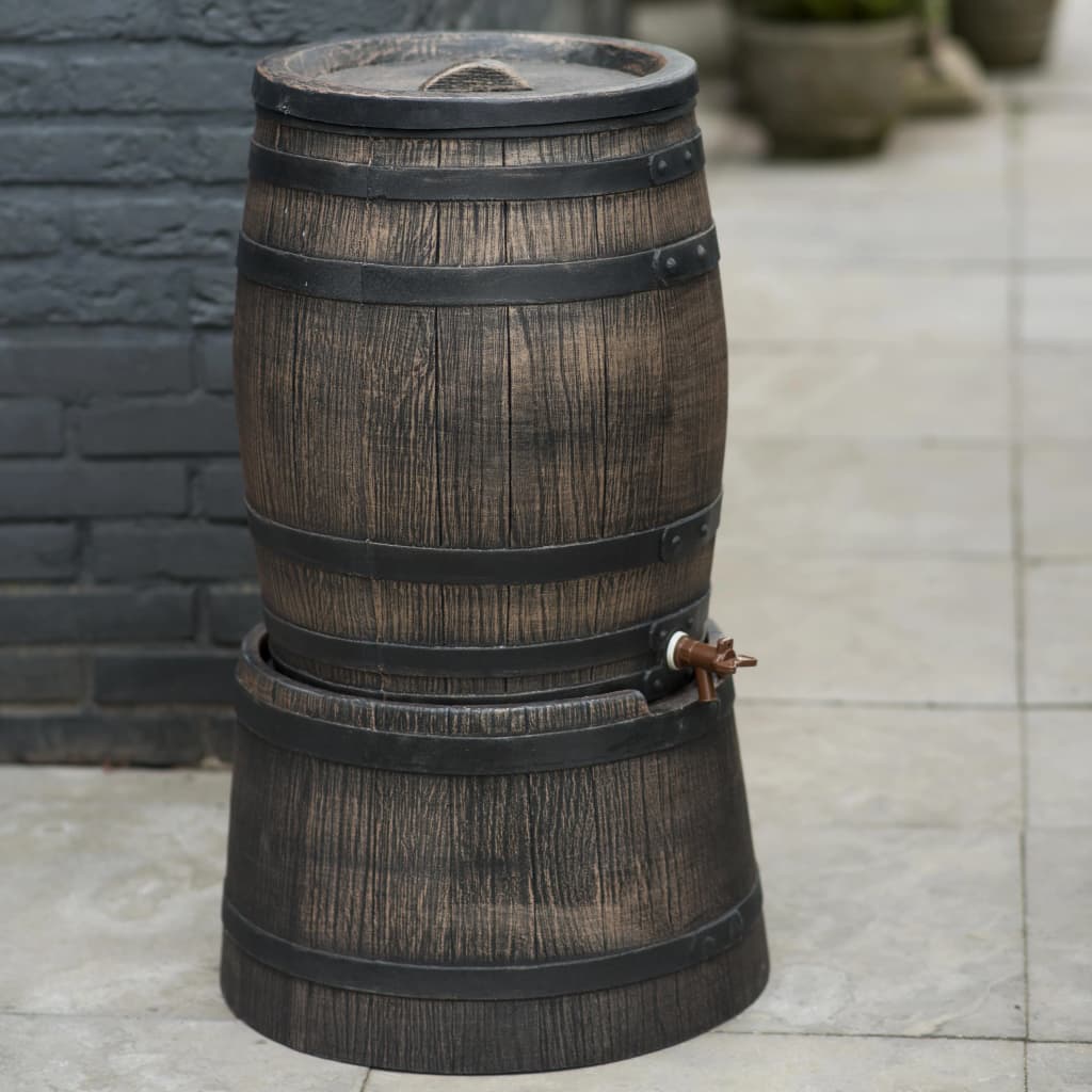 Nature Standaard voor regenton met hout-look 45x28,5 cm bruin - AllerleiShop