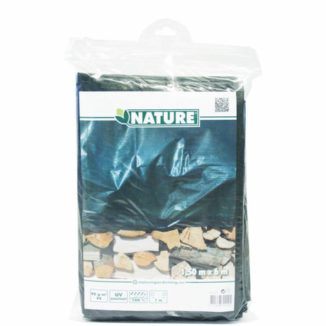 Nature Houtafdekzeil 1,5x6 m PE groen - AllerleiShop