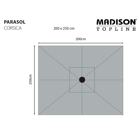 Madison Parasol Corsica 200x250 cm grijs - AllerleiShop