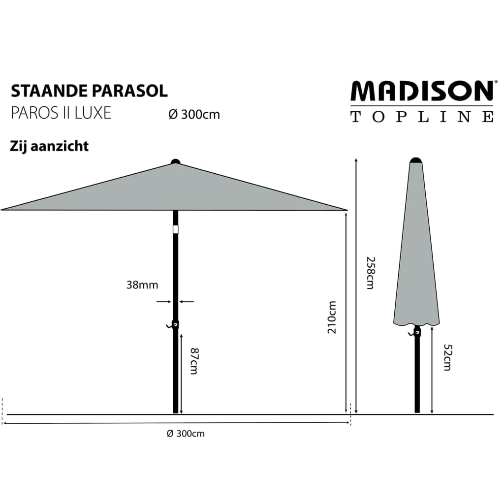 Madison Parasol Paros II Luxe 300 cm grijs - AllerleiShop