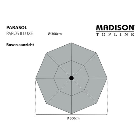 Madison Parasol Paros II Luxe 300 cm safierblauw - AllerleiShop