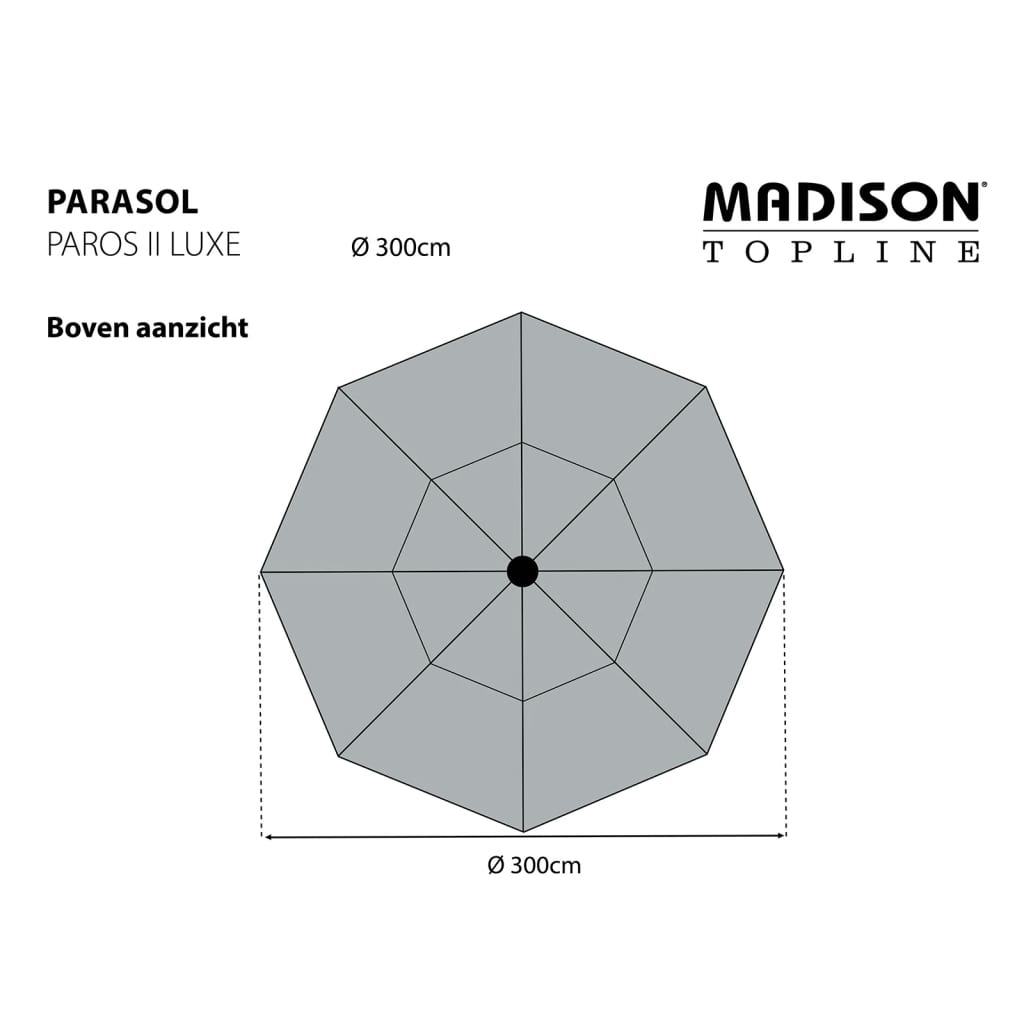 Madison Parasol Paros II Luxe 300 cm saliegroen - AllerleiShop