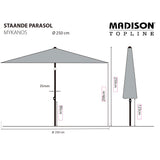 Madison Parasol Mykanos 250 cm taupe - AllerleiShop