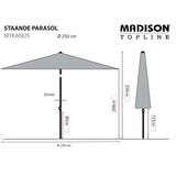 Madison Parasol Mykanos 250 cm ecru - AllerleiShop