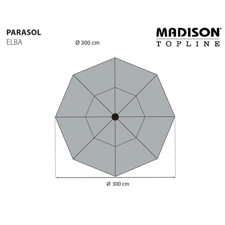 Madison Parasol Elba 300 cm grijs - AllerleiShop