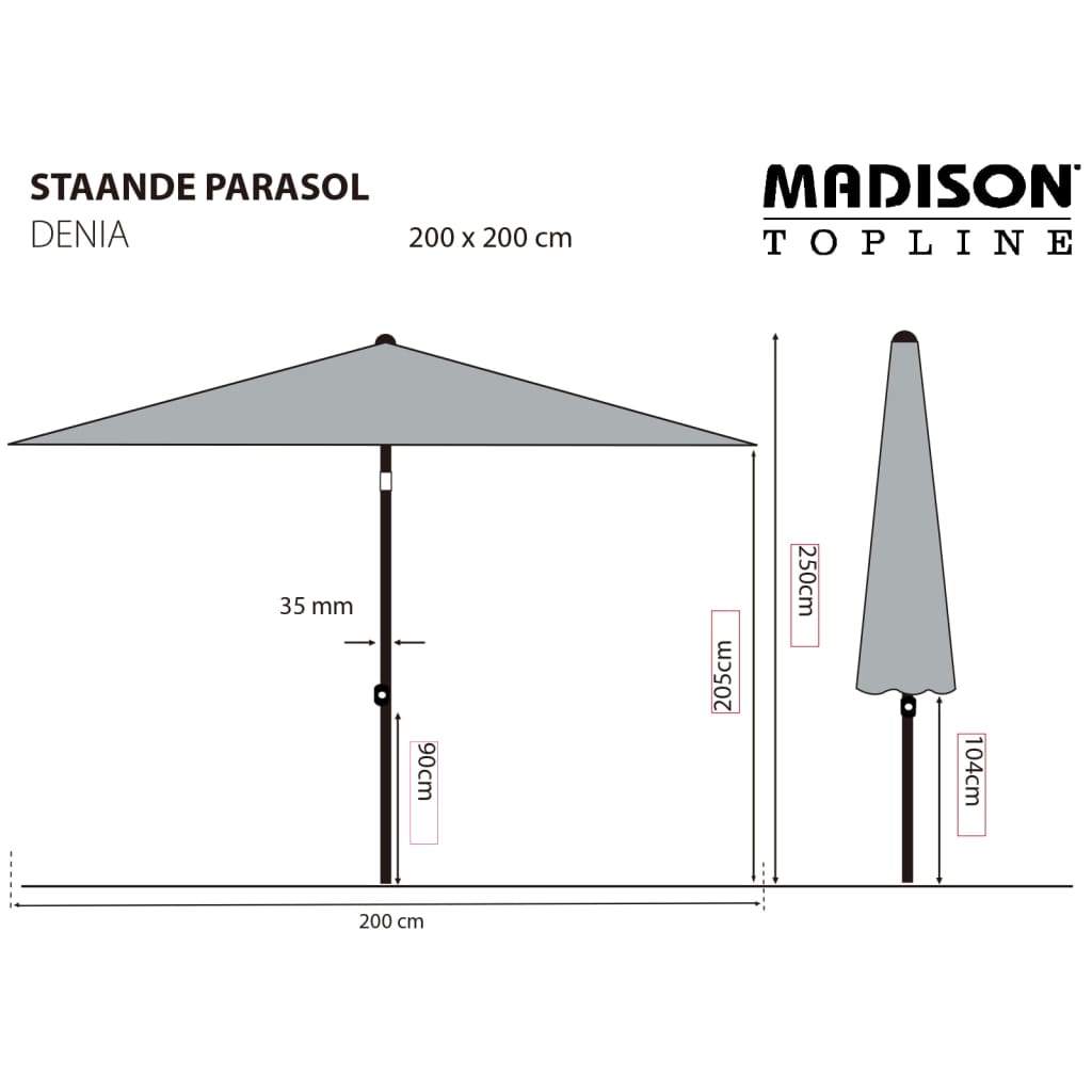 Madison Parasol Denia 200x200 cm ecru - AllerleiShop