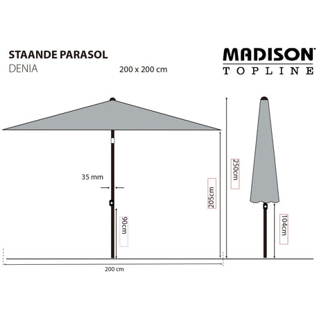 Madison Parasol Denia 200x200 cm ecru - AllerleiShop