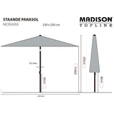 Madison Parasol Moraira 230x230 cm taupe - AllerleiShop