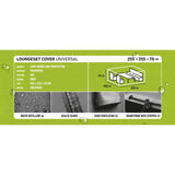 Loungesethoes 255x255x70 cm grijs