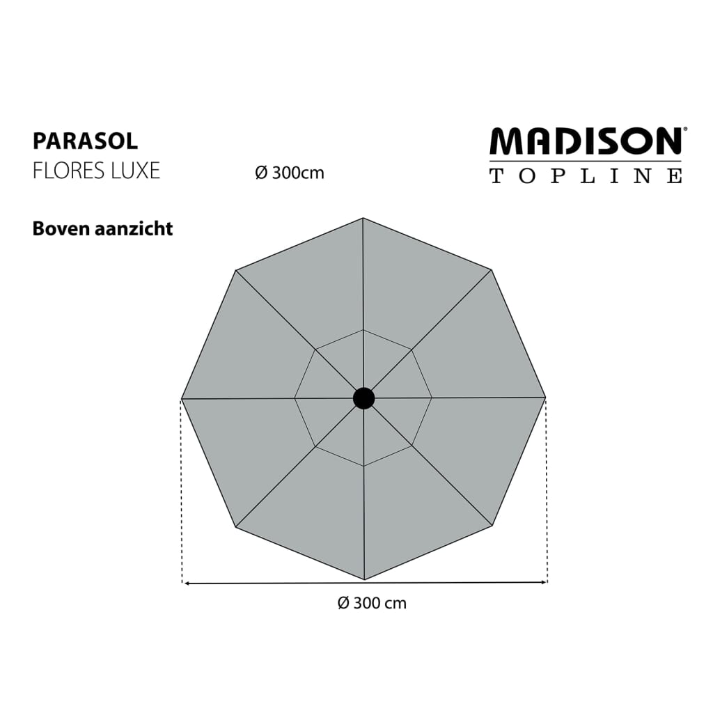 Parasol Flores Luxe rond 300 cm saliegroen