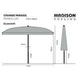 Madison Parasol Patmos Luxe rechthoekig 210x140 cm taupe - AllerleiShop