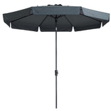 Parasol Flores Luxe rond 300 cm grijs