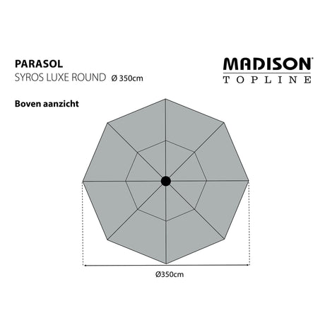 Madison Parasol Syros Luxe rond 350 cm grijs - AllerleiShop